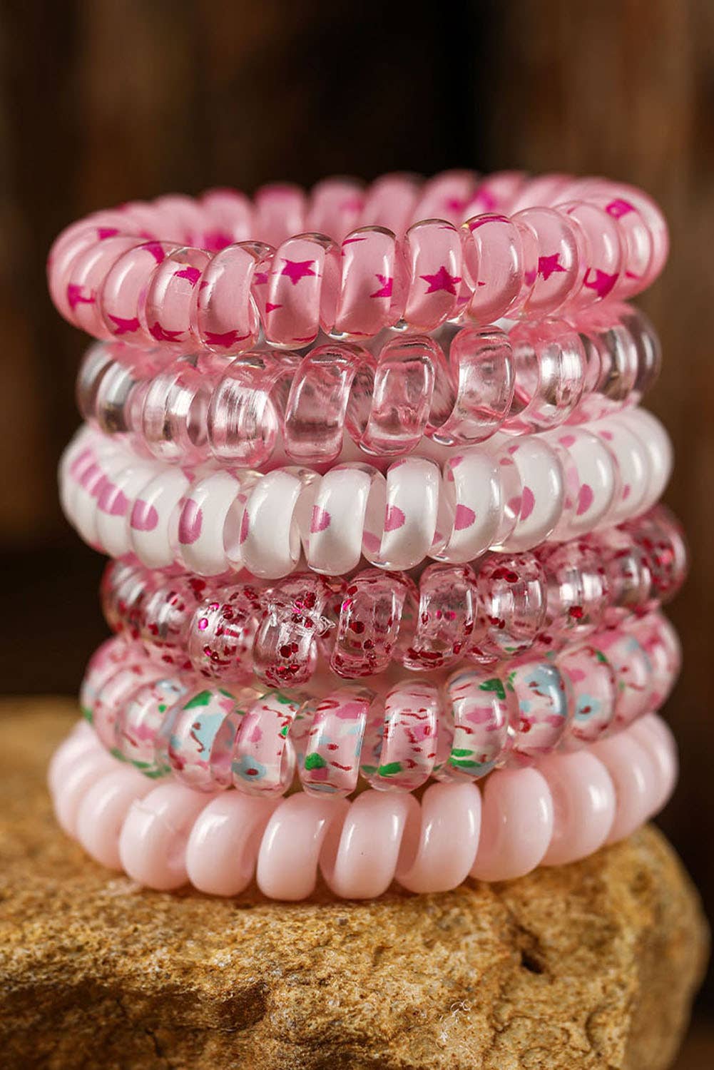LDC Cute Gradient Starry Dotty Phone Cord Scrunchie Set